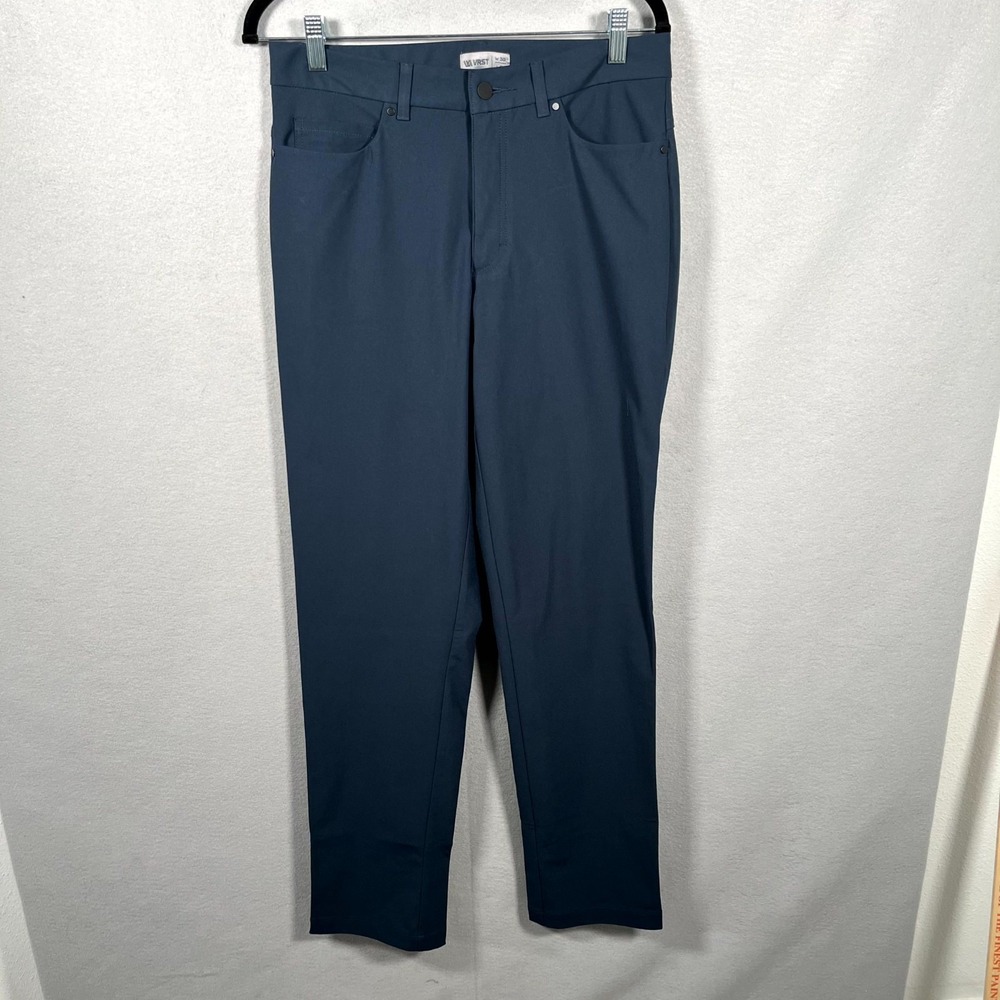 Vrst Pants Mens 30x34 Blue 4 Way Stretch 5 Pockets Flat Front Classic Outdoor